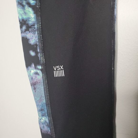 Victoria's Secret S Workout Leggings Oil Spill Wonderland Black Purple Blue VSX - Picture 7 of 12